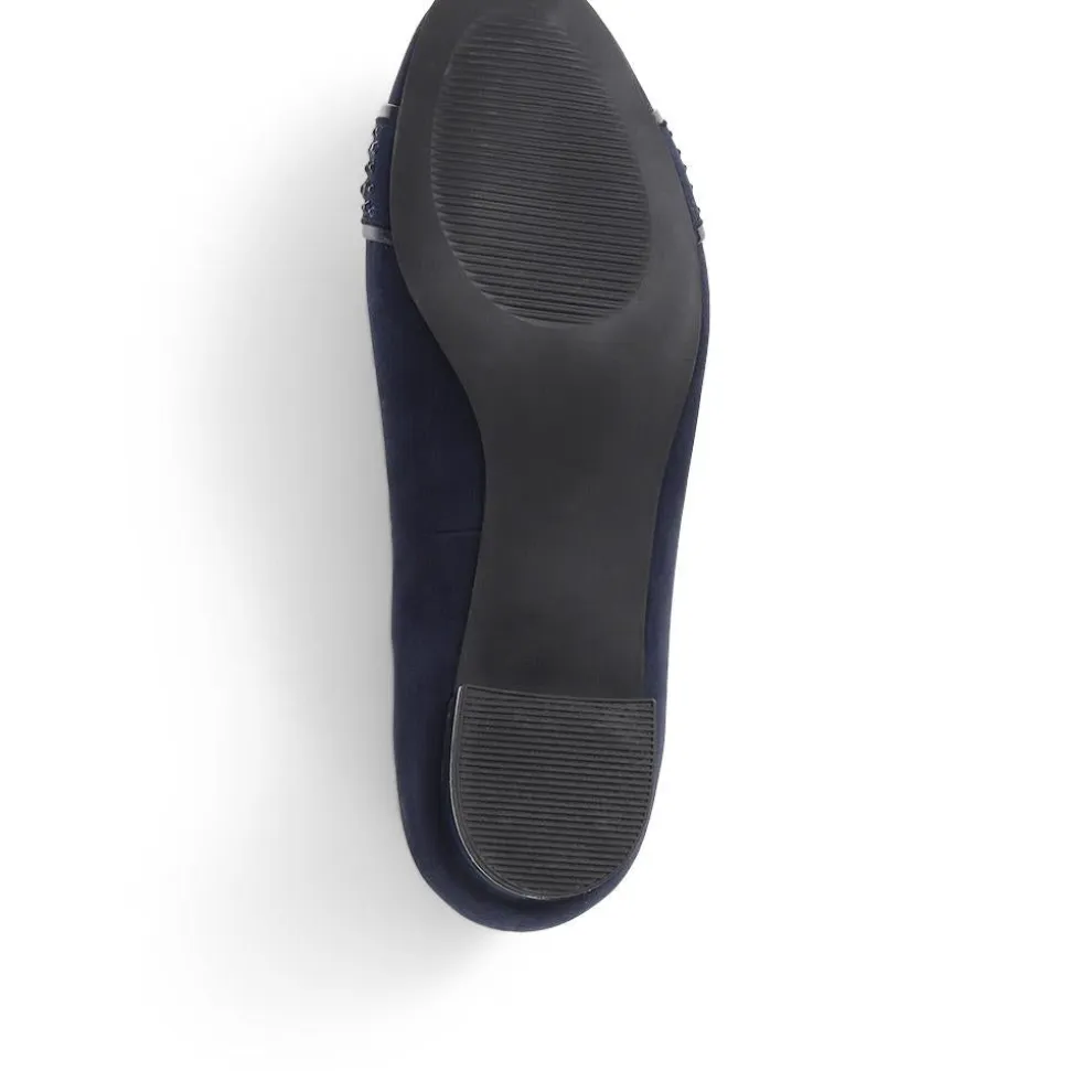 Wide Fit Slip On Court Shoes - Navy