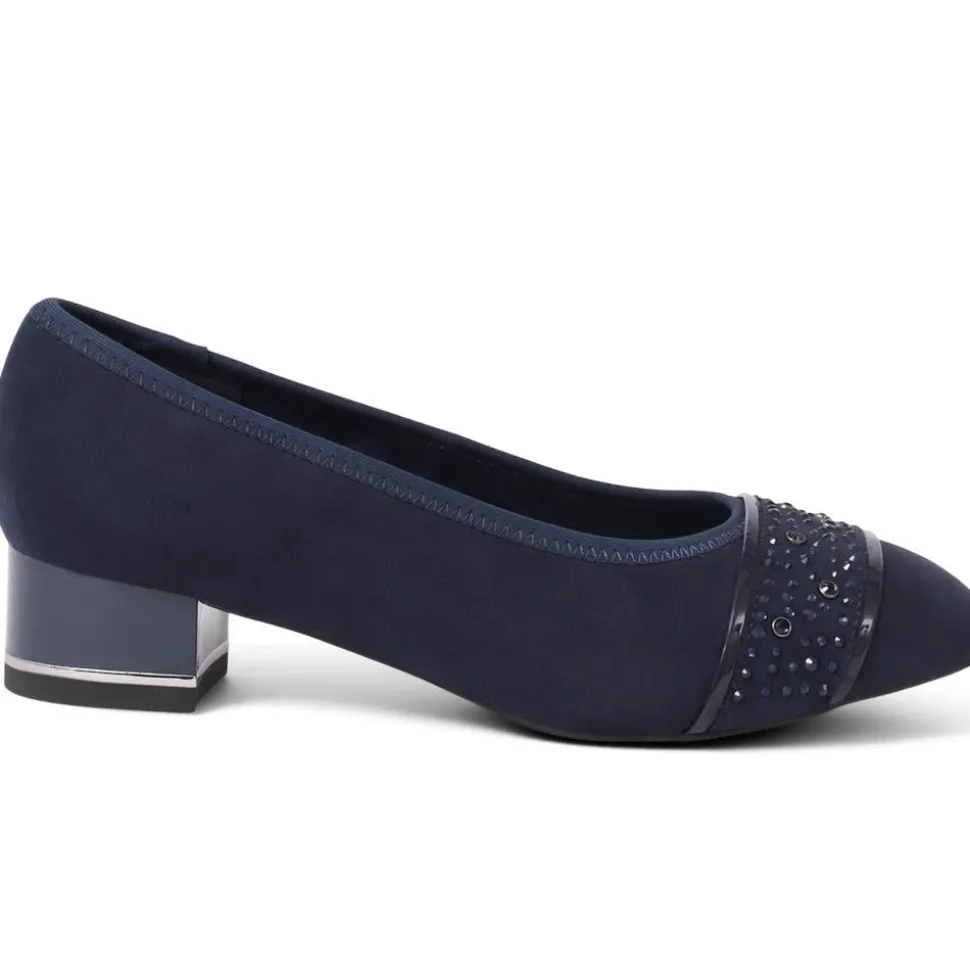 Wide Fit Slip On Court Shoes - Navy