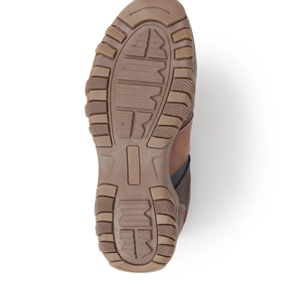 Wide Fit Slip-On Trainers - Brown Multi
