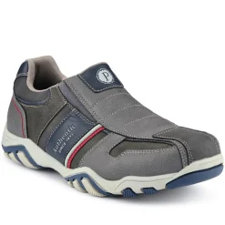 Wide Fit Slip-On Trainers - Dark Grey