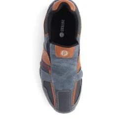 Wide Fit Slip-On Trainers - Navy Multi