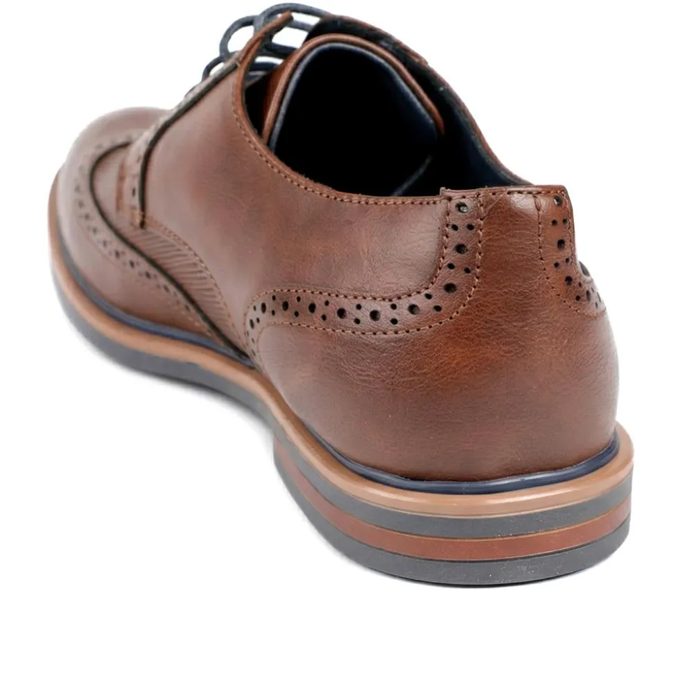 Wide Fit Smart Lace Up Brogues - Tan