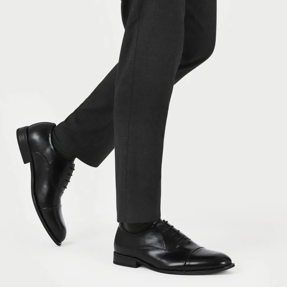 Wide Fit Smart Lace Up Shoes - Black
