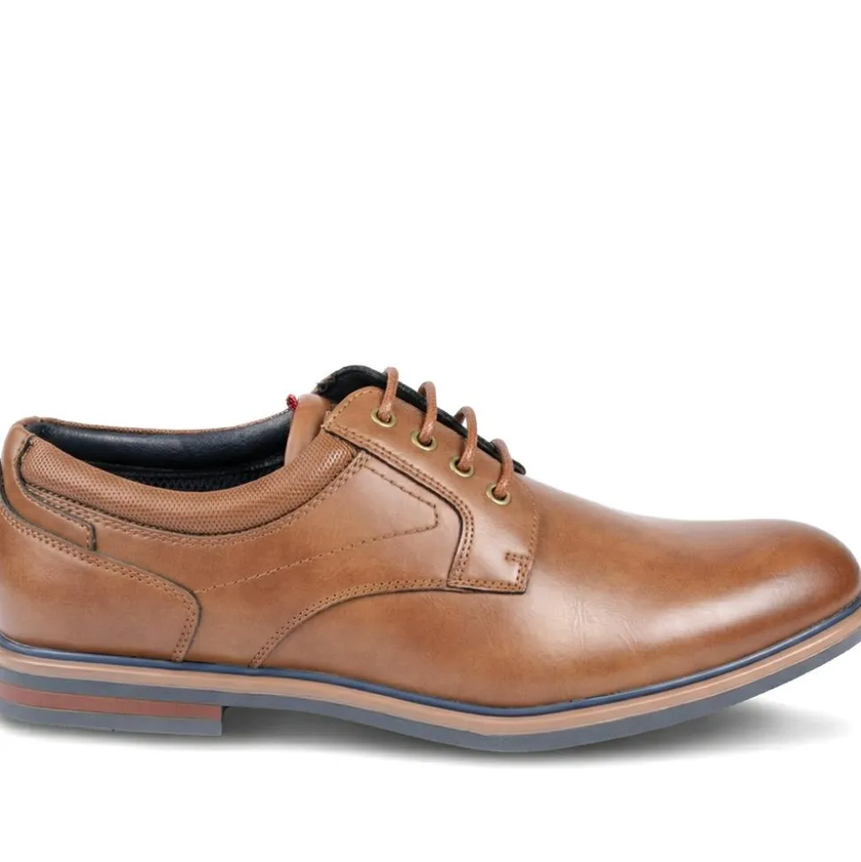 Wide Fit Smart Lace Up Shoes - Tan