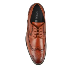 Wide Fit Smart Lace-Up Shoes - Tan
