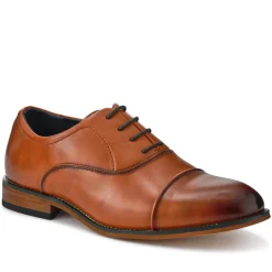 Wide Fit Smart Lace Up Shoes - Tan