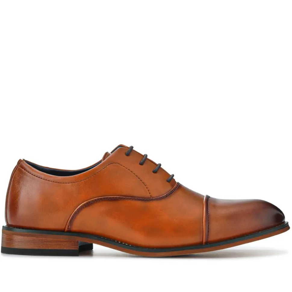 Wide Fit Smart Lace Up Shoes - Tan