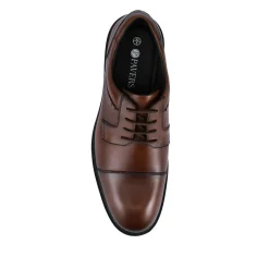 Wide Fit Smart Leather Derby Shoes - Brown