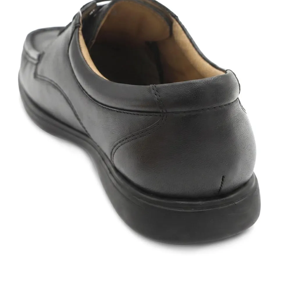 Wide Fit Smart Leather Lace Up Shoes - Black