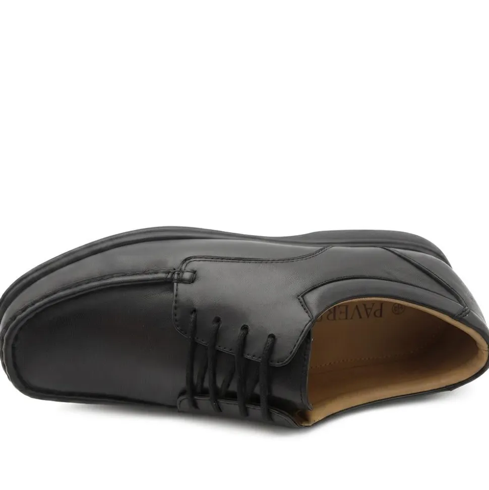 Wide Fit Smart Leather Lace Up Shoes - Black