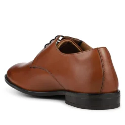 Wide Fit Smart Leather Lace-Up Shoes - Tan