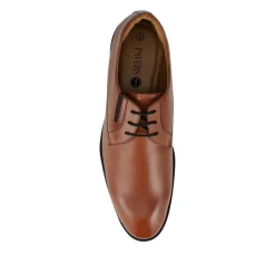 Wide Fit Smart Leather Lace-Up Shoes - Tan