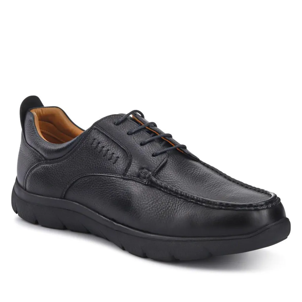 Wide Fit Smart Leather Shoes - Black