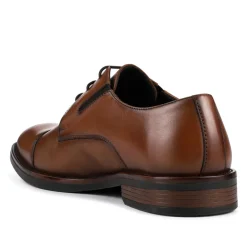 Wide Fit Smart Leather Toe-Cap Shoes - Brown