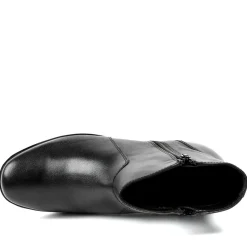 Wide Fit Smart Leather Zip Up Ankle Boots - Black