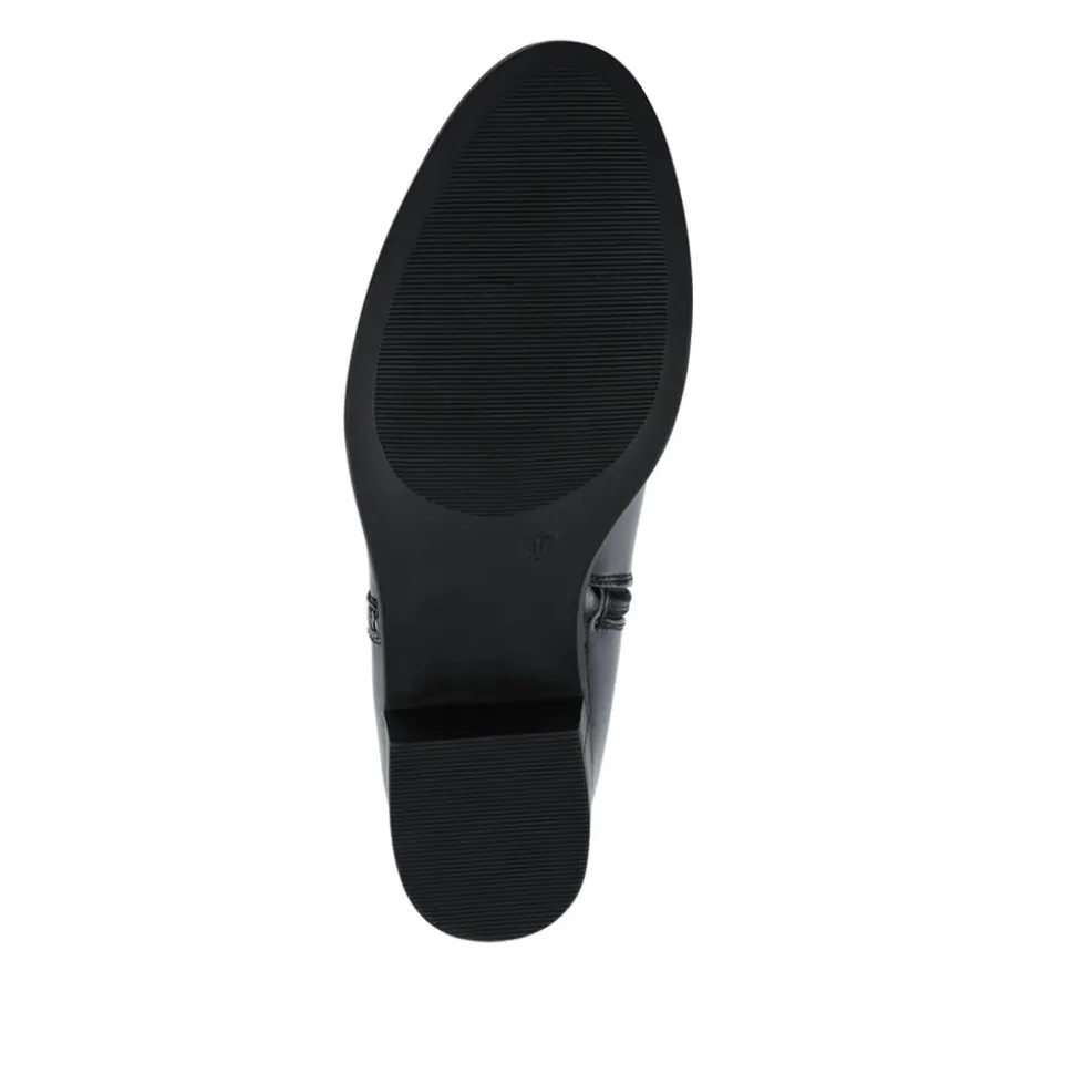 Wide Fit Smart Zip Up Ankle Boots - Black Patent