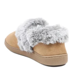 Wide Fit Soft Full Slippers - Chestnut