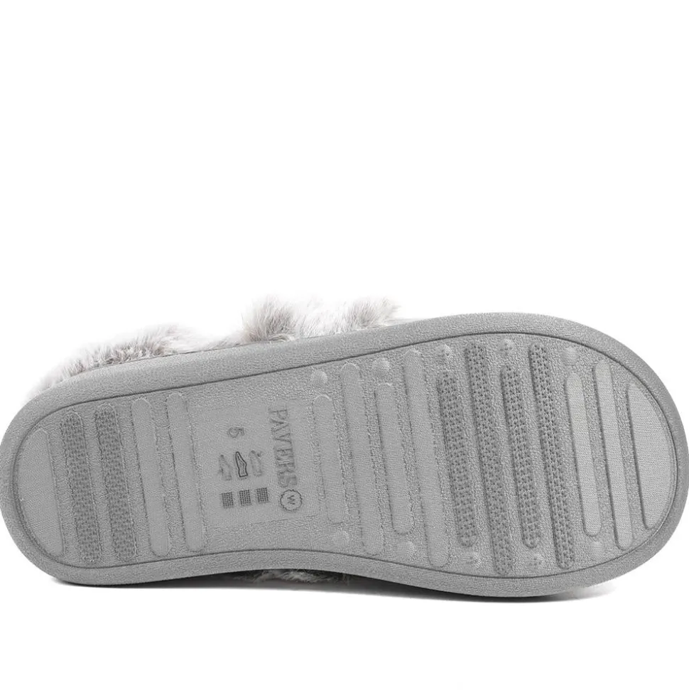 Wide Fit Soft Full Slippers - Grey