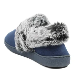 Wide Fit Soft Full Slippers - Navy