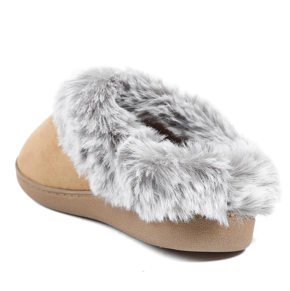 Wide Fit Soft Mule Slippers - Chestnut
