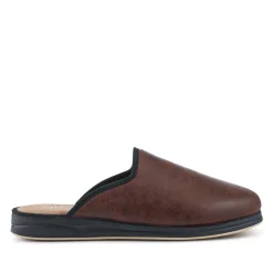 Wide Fit Supportive Mule Slippers - Brown