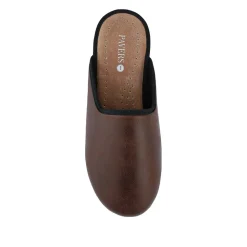 Wide Fit Supportive Mule Slippers - Brown