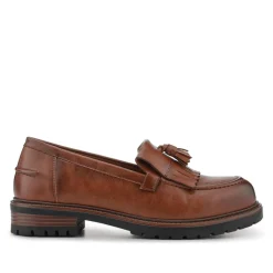 Wide Fit Tasselled Moccasins - Tan