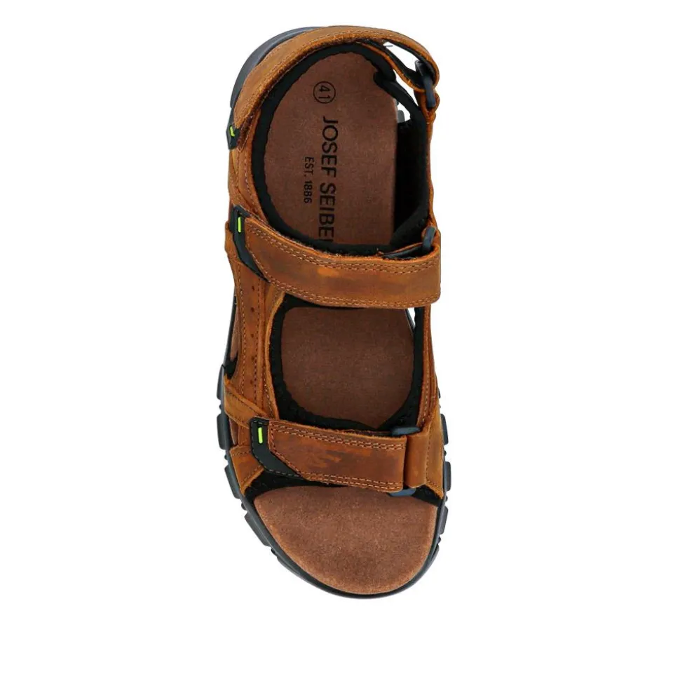 Wide-Fitting Leather Sandals - Brown