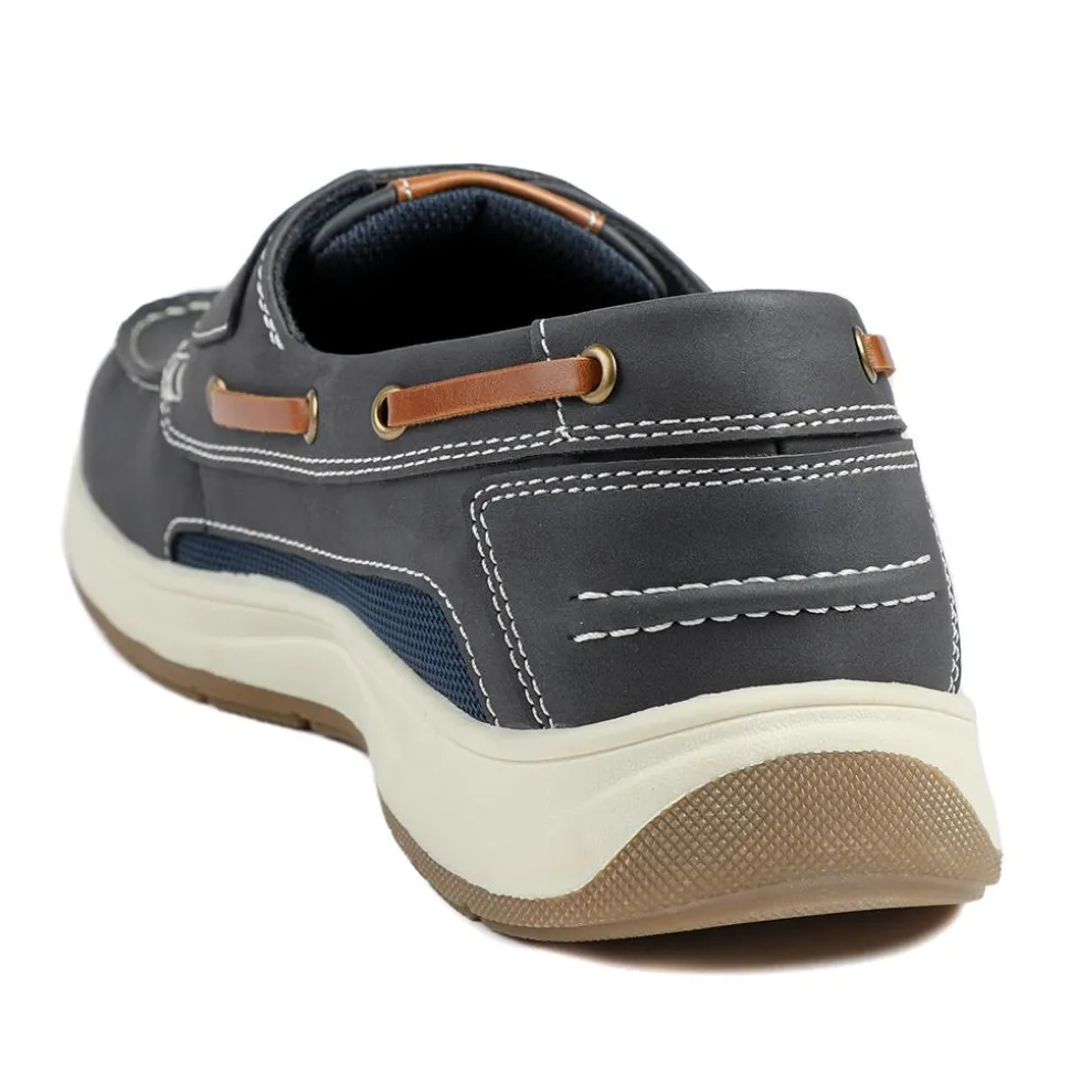 Wide Fit Touch Fasten Casual Shoes - Navy