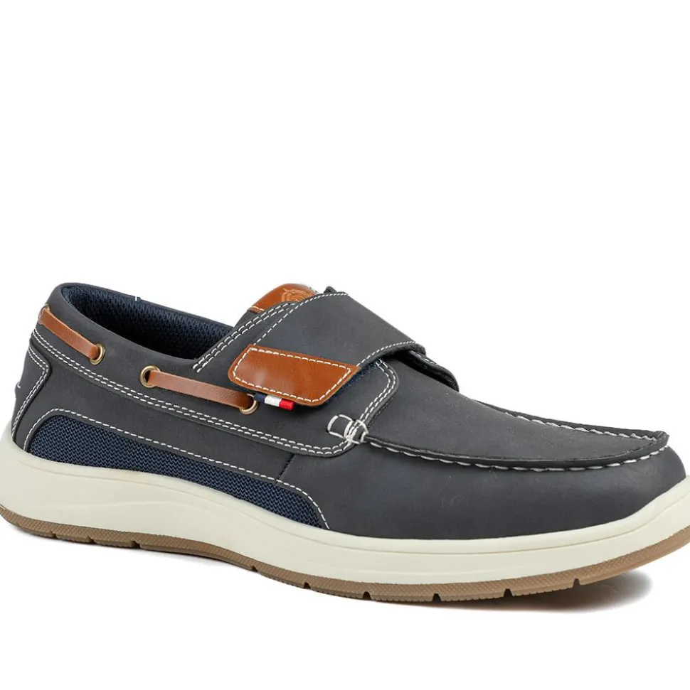 Wide Fit Touch Fasten Casual Shoes - Navy