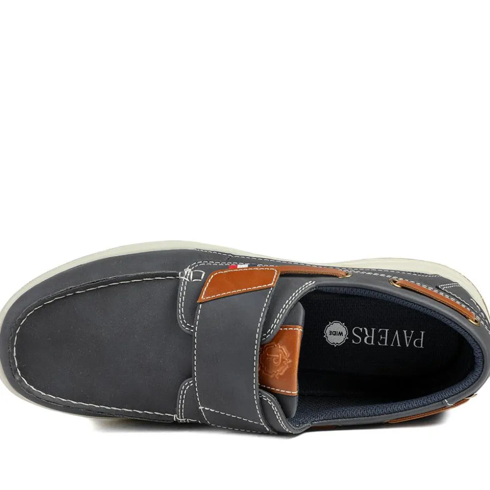 Wide Fit Touch Fasten Casual Shoes - Navy