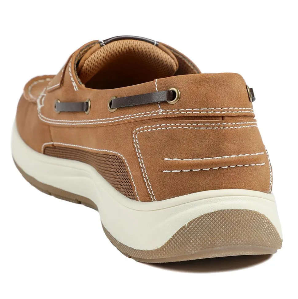 Wide Fit Touch Fasten Casual Shoes - Tan