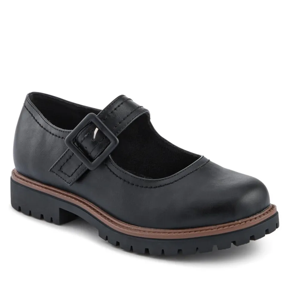Wide Fit Touch-Fasten Chunky Mary Janes - Black