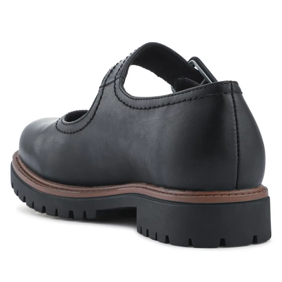 Wide Fit Touch-Fasten Chunky Mary Janes - Black