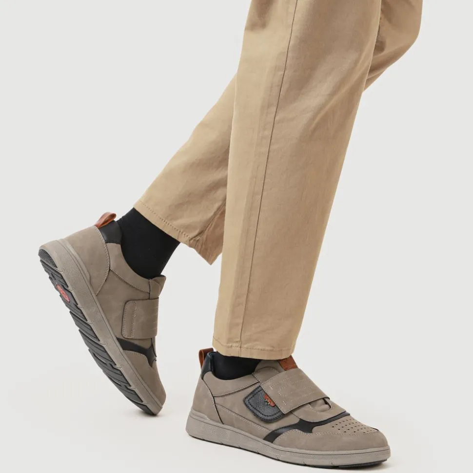 Wide-Fit Touch-Fasten Comfort Shoes - Grey