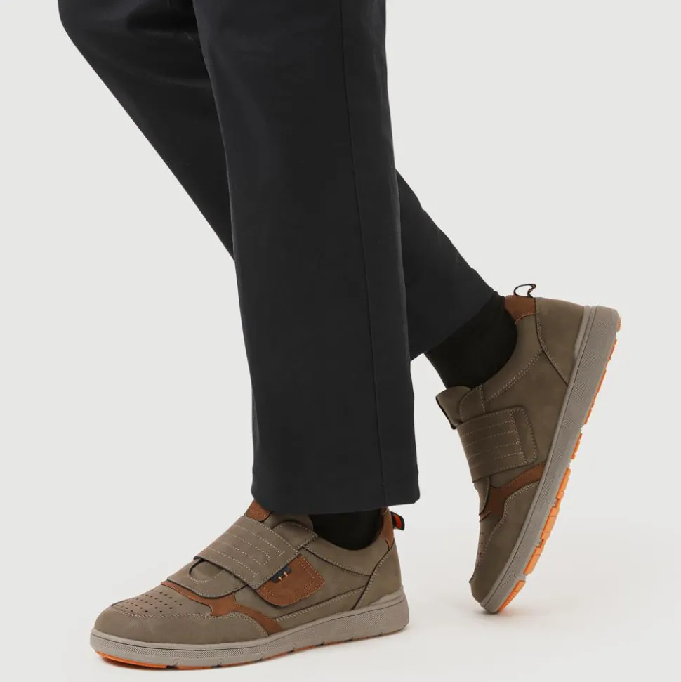 Wide-Fit Touch-Fasten Comfort Shoes - Khaki
