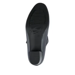Wide Fit Touch-Fasten Heeled Mary Janes - Navy