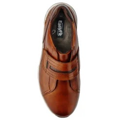Wide-Fit Touch-Fasten Shoes - Cognac