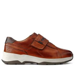 Wide-Fit Touch-Fasten Shoes - Cognac