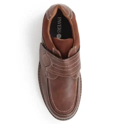 Wide Fit Touch-Fasten Trainers - Brown