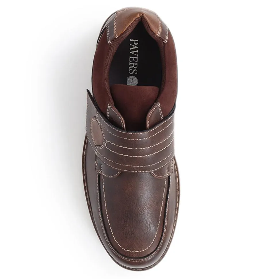 Wide Fit Touch-Fasten Trainers - Dark Brown