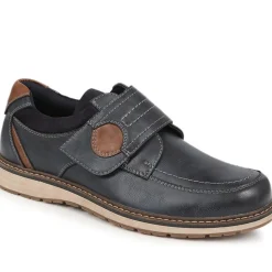 Wide Fit Touch-Fasten Trainers - Navy