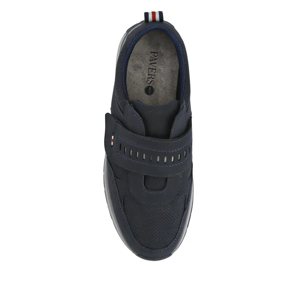 Wide Fit Touch Fasten Trainers - Navy