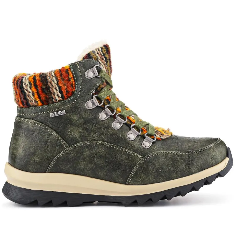 Wide-Fit Warm Ankle Boots - Khaki