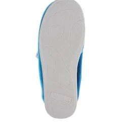 Wide Fit Warm Antibacterial Slippers - Blue Teal