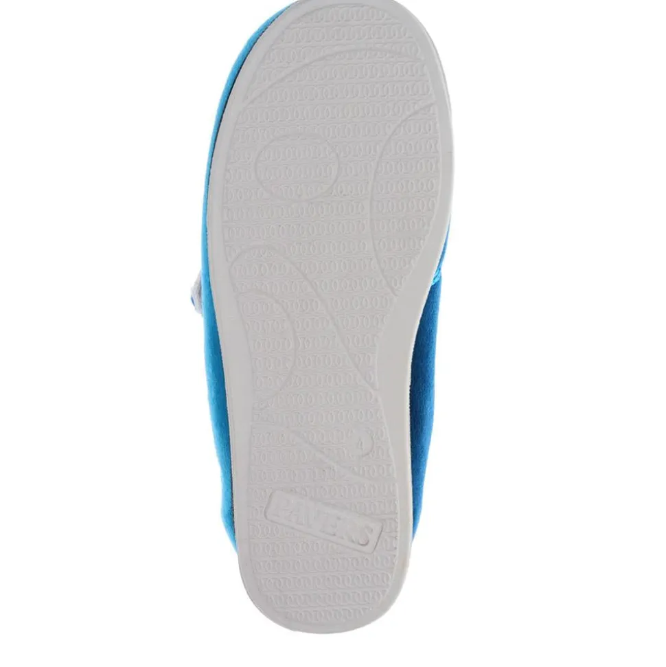 Wide Fit Warm Antibacterial Slippers - Blue Teal