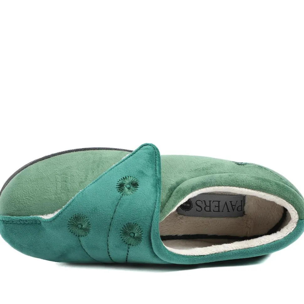 Wide Fit Warm Antibacterial Slippers - Green