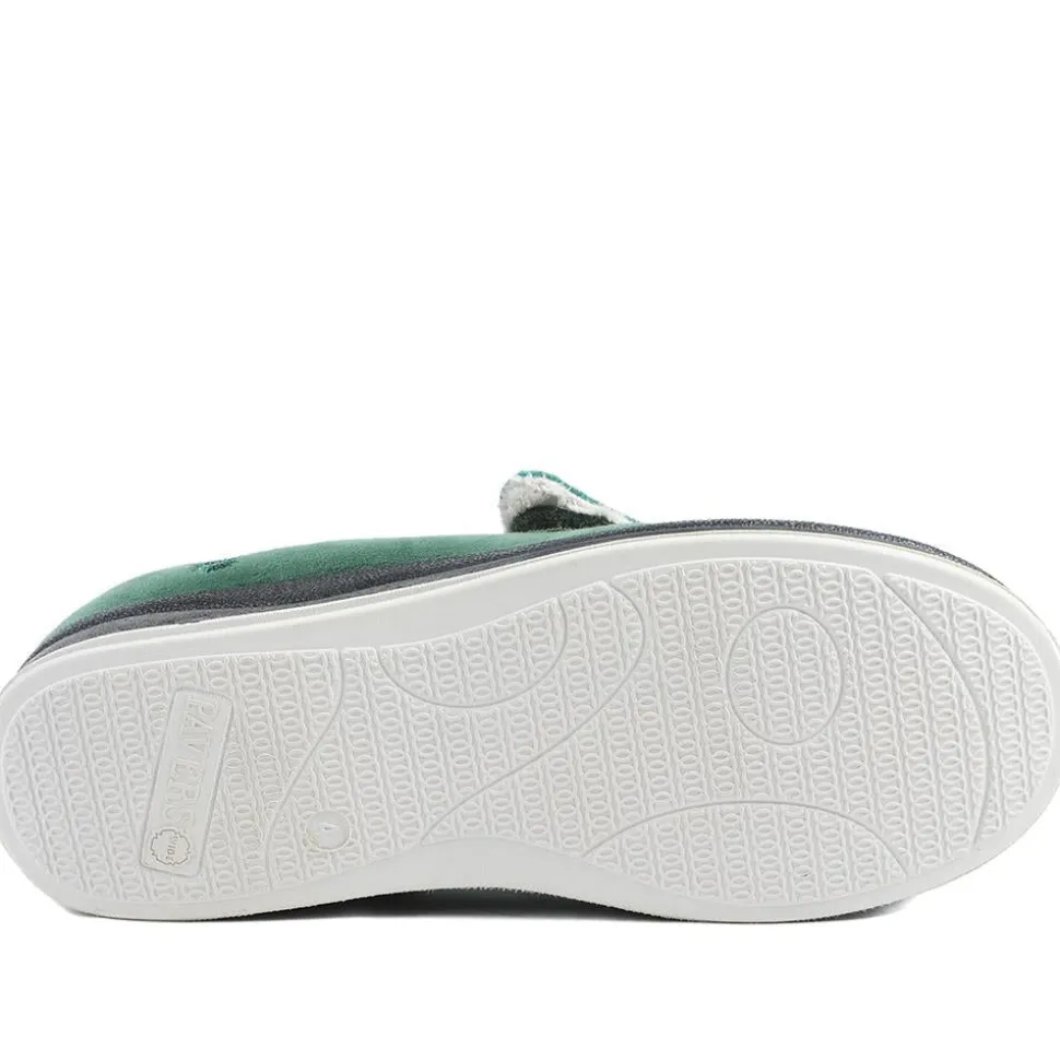 Wide Fit Warm Antibacterial Slippers - Green
