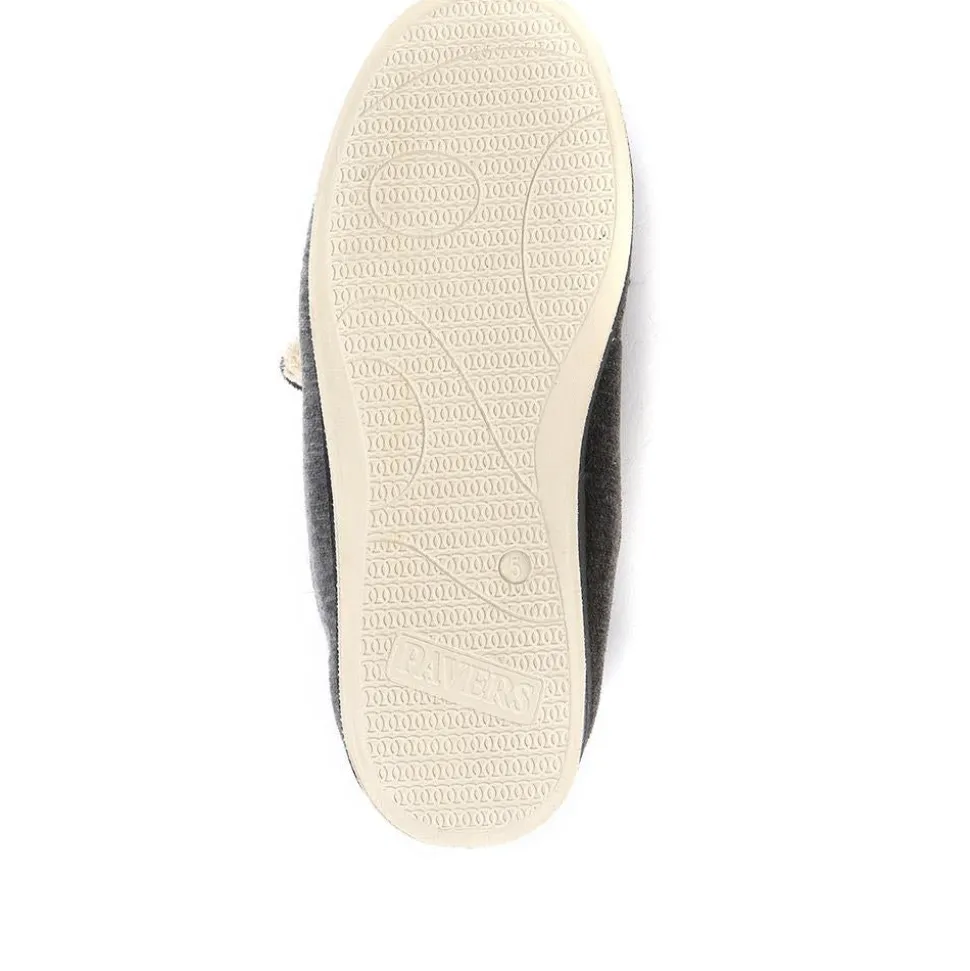 Wide Fit Warm Antibacterial Slippers - Grey