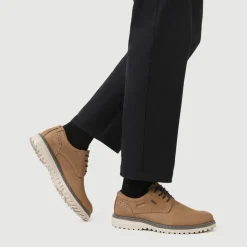 Wide-Fit Water-Resistant Leather Shoes - Beige